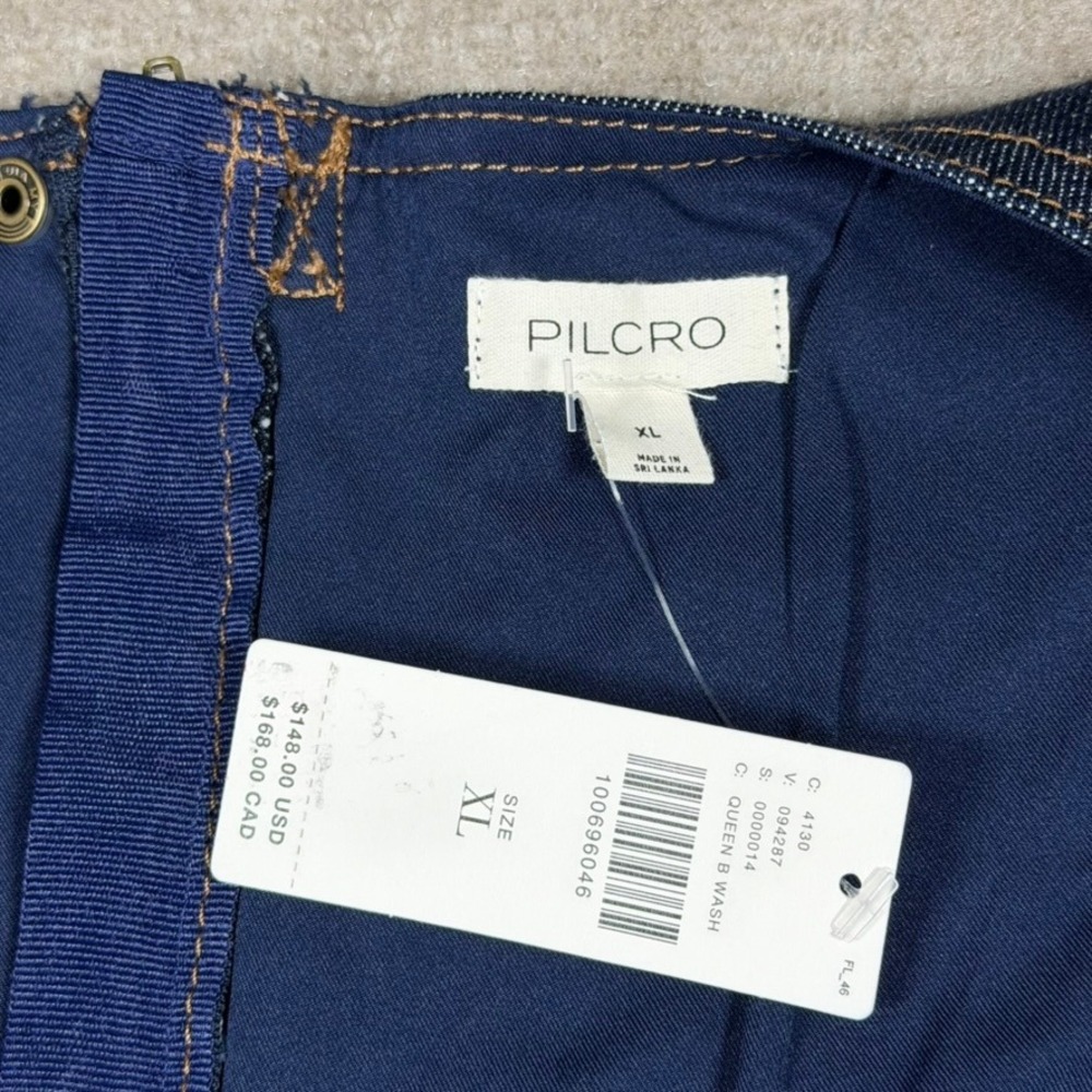 Anthropologie Pilcro Denim Snap-Front Mini Dress‎ Size XL NWT Dark Indigo Blue - Picture 5 of 8